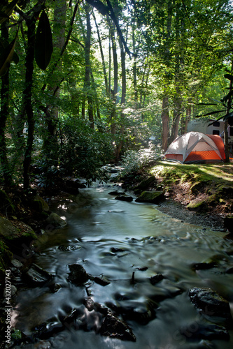 camping on moonshine creek, north Carolina.