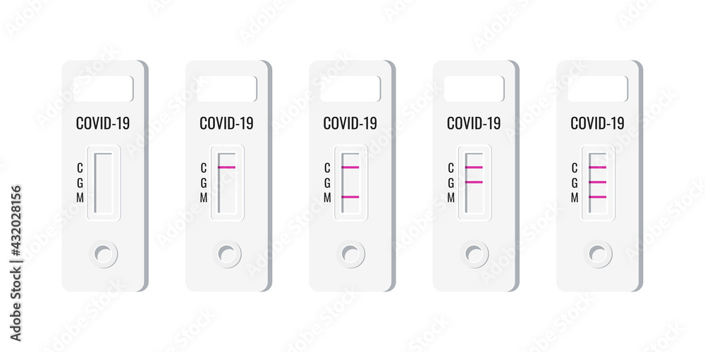 Rapid covid antigen tests result set. Express test showed a positive