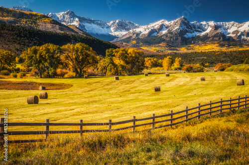 A ranch in fall near Ridgway, Colorado. photo