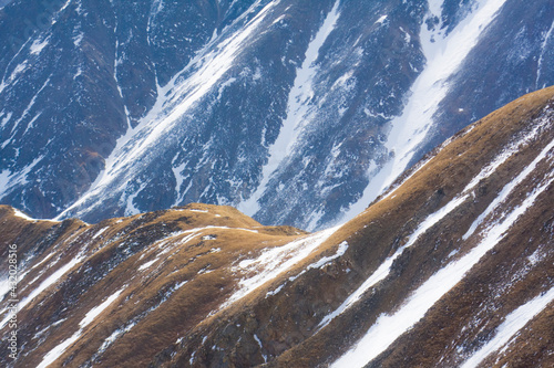 Snow filled gullies of Kelso Mountain near Loveland Pass, Rocky Mountains, Colorado. photo