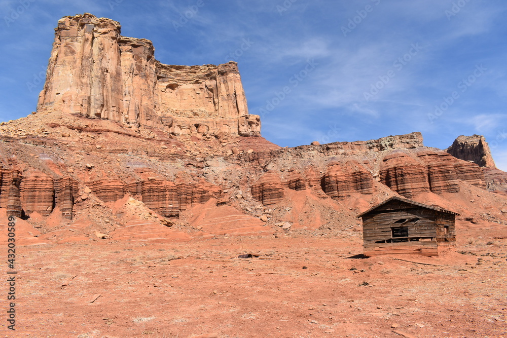 Abandoned cabin in the desert