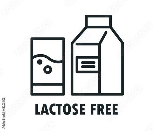 Lactose free vector icon. Product free allergen substance symbol. No lactose vector icon. Food intolerance stock vector illustration for printing on food packaging
