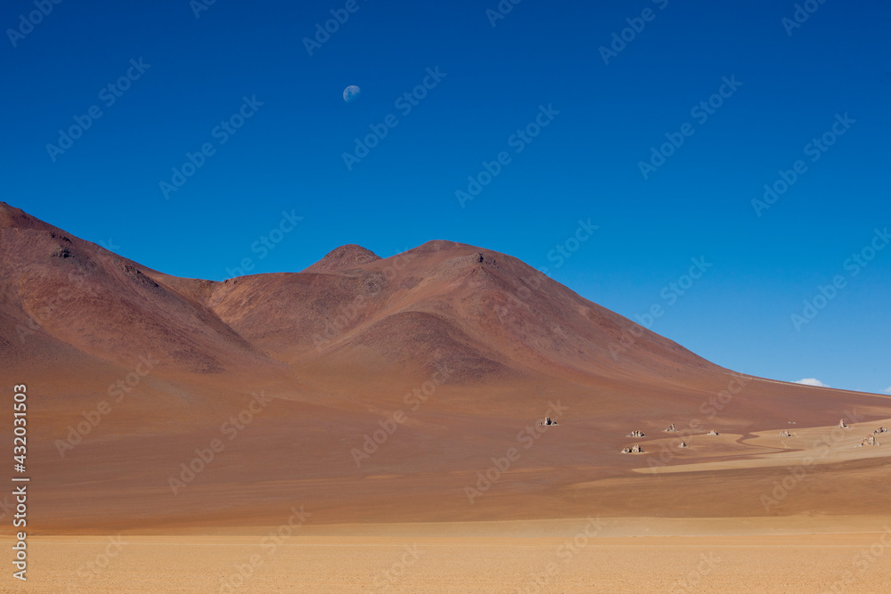 The pastel colors of eroded minerals create a painter-like landscape deep in the Sud Lipez region of southwestern Bolivia at an altitude of over000' above sea level. The pastel colors of eroded minerals create a painter-like landscape deep in the Sud Lipez region of southwestern Bolivia at an altitude of over000' above sea level.