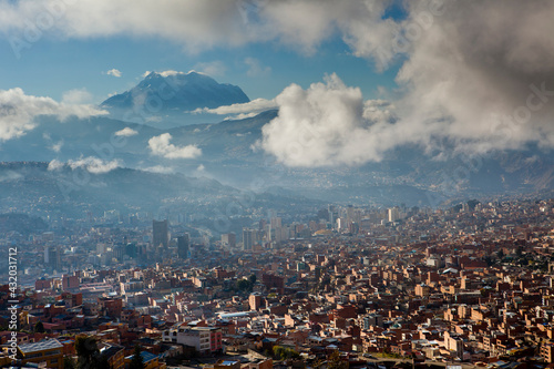 The sky-high capital city of La Paz, Bolivia photo