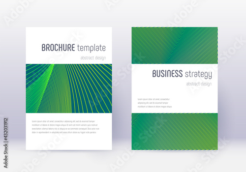 Minimalistic cover design template set. Green abst