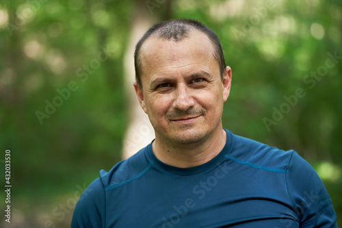 Mature man in the forest