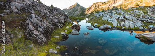 Gothic Peak as seen from the Gothic Basin, North Cascades National Park, Washington State, USA photo