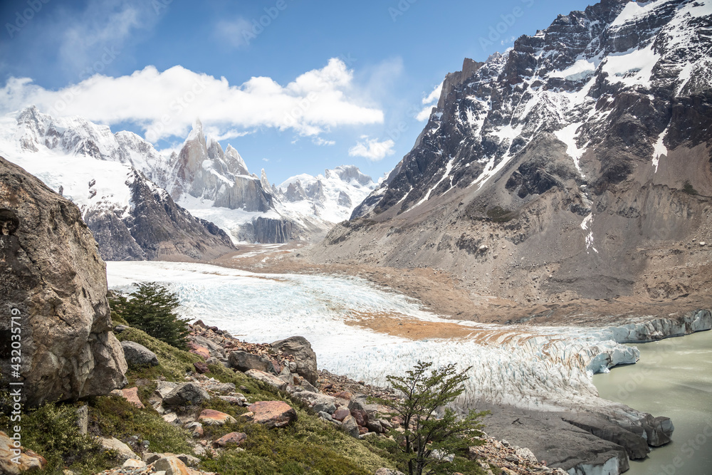 Cerro Torre looms on the horizon in Los Glaciares National Park - Santa Cruz Province, Argentina Cerro Torre looms on the horizon in Los Glaciares National Park - Santa Cruz Province, Argentina