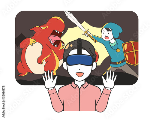 VRゲーム　RPG系　喜ぶ　男性