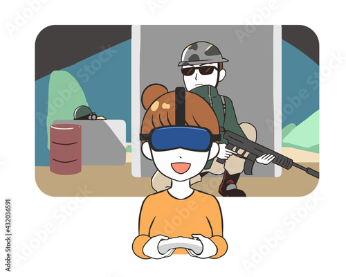 VRゲーム　サバイバル系　女性