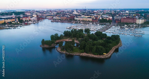 Tervasaari island and Helsinki cityscape 01 photo