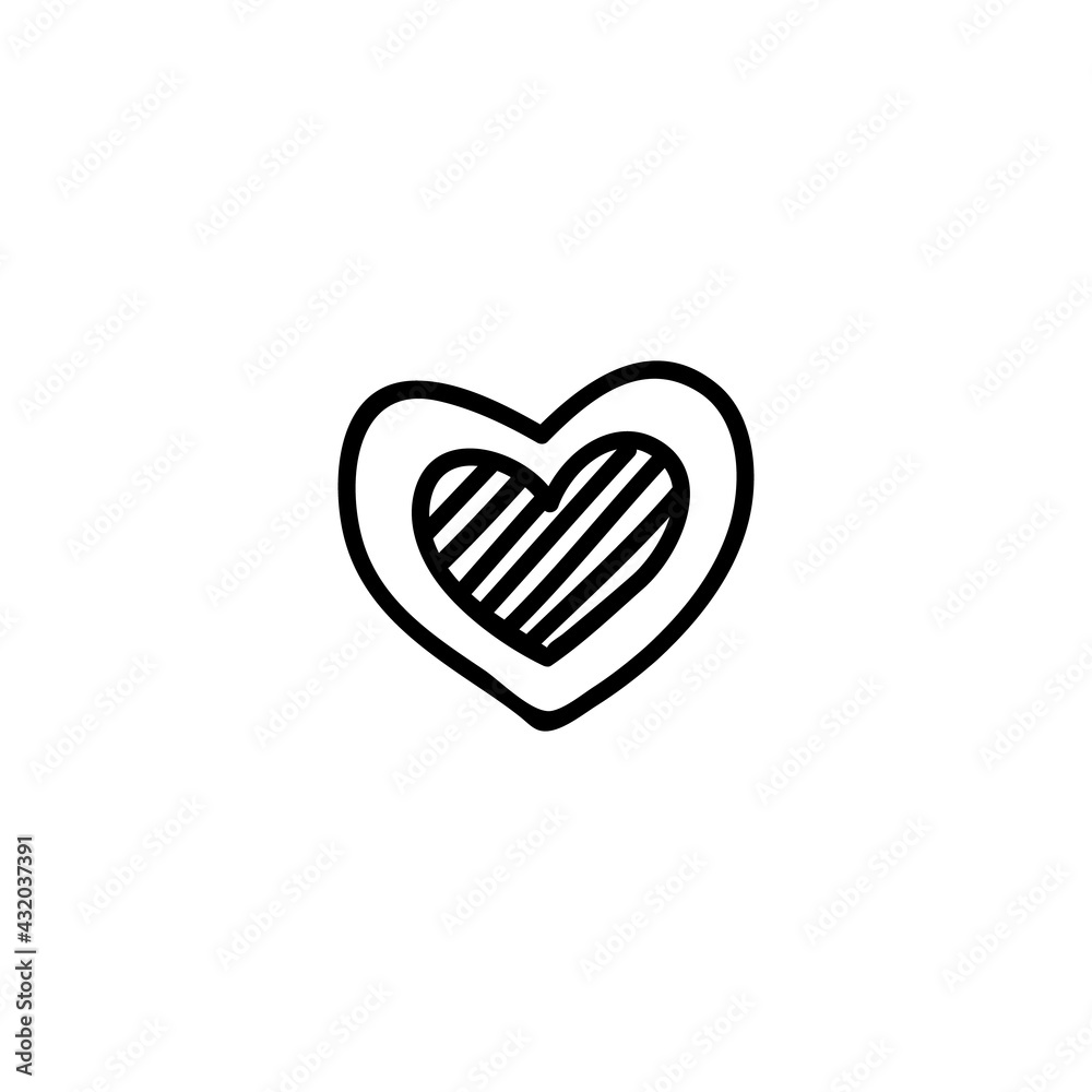 Heart. Vector illustration in doodle style. Isolated on a white background. Heart. Vector illustration in doodle style. Isolated on a white background.