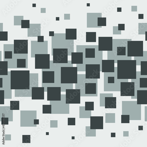 Seamless pattern with chaotic square tile ornament. Abstract modern endless background. Vector illustration.