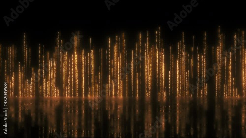 Rising Particles Background Loop in Warm Color Style over Wet floor