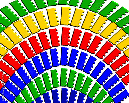 Brick Building Toys in a Fan