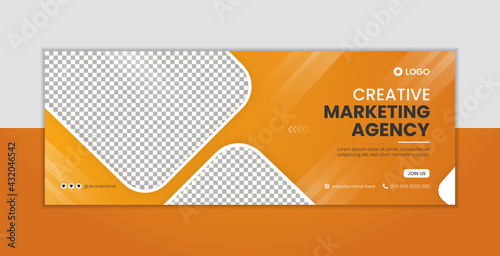 Corporate digital marketing agency web banner and buisness marketing promotion social media template