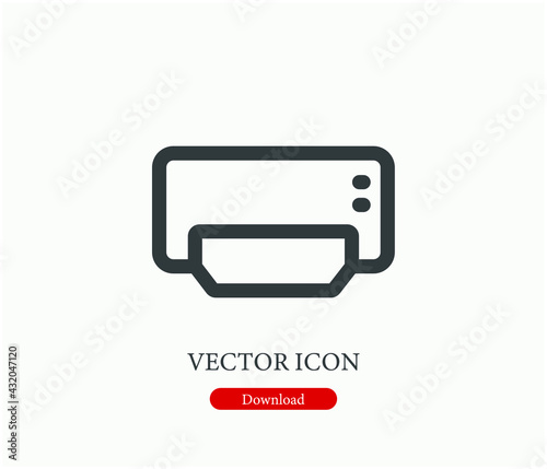 Air conditioner vector icon. Editable stroke. Linear style sign for use on web design and mobile apps, logo. Symbol illustration. Pixel vector graphics - Vector