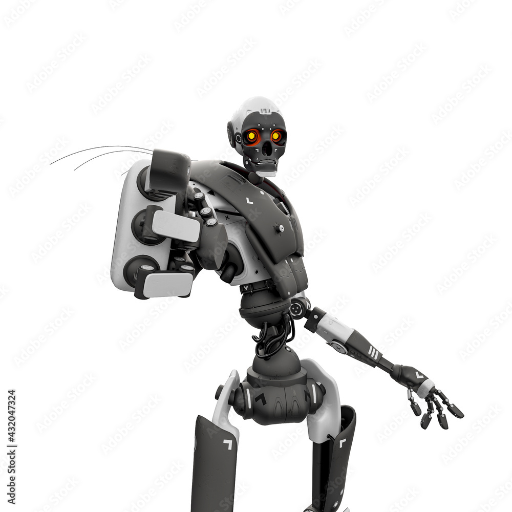 skeleton robot want you on white background skeleton robot want you on white background
