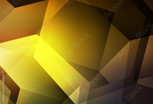 Dark Green, Yellow vector pattern with colorful hexagons.