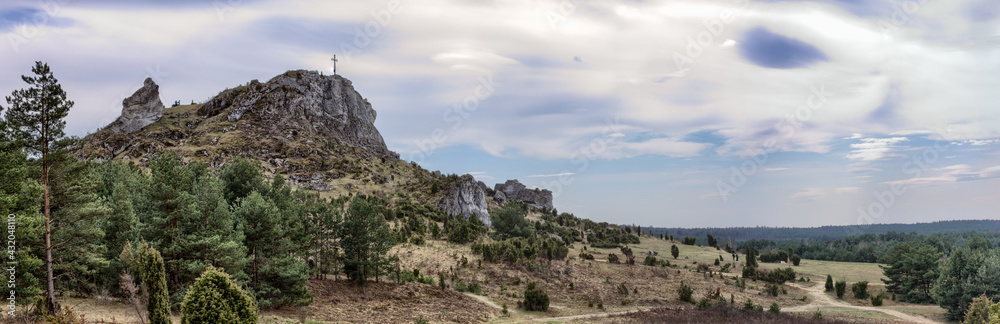 Fototapeta premium Mount Biaklo - Olsztyn City in Jura Region - Poland