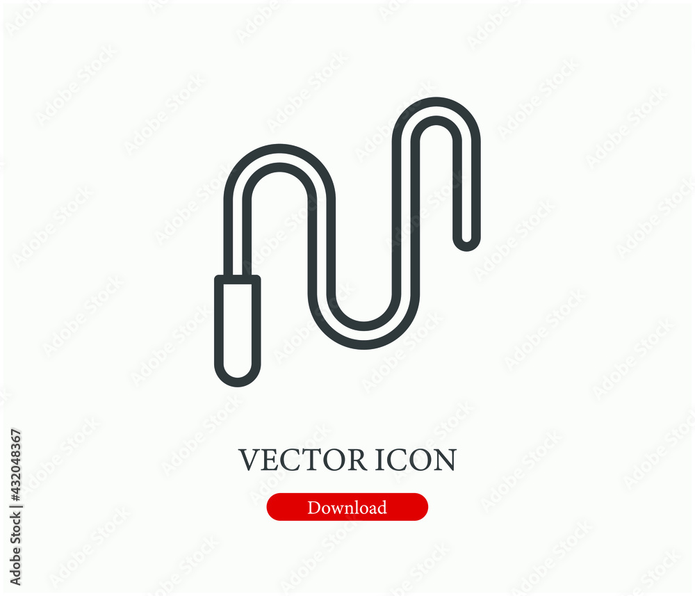 Whip vector icon. Editable stroke. Linear style sign for use on web design and mobile apps, logo. Symbol illustration. Pixel vector graphics - Vector Whip vector icon. Editable stroke. Linear style sign for use on web design and mobile apps, logo. Symbol illustration. Pixel vector graphics - Vector