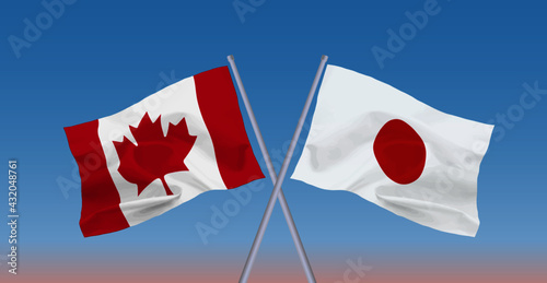 カナダと日本の国旗
