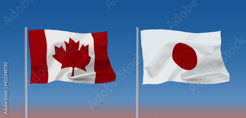 カナダと日本の国旗