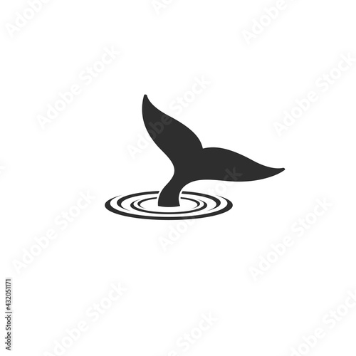 whale tale logo vector icon illustration