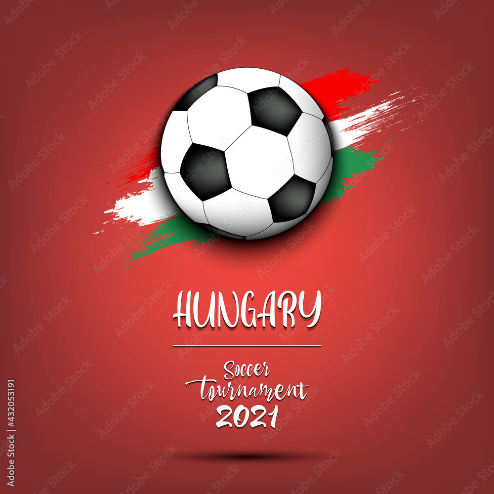 Soccer ball on the flag of Hungary Soccer ball on the flag of Hungary