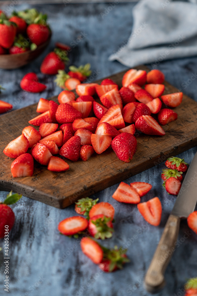 Sliced strawberries Sliced strawberries