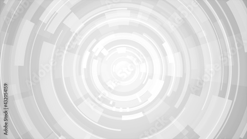 Circle white gray bright technology Hi-tech background. Abstract graphic digital future concept design. © Papapig
