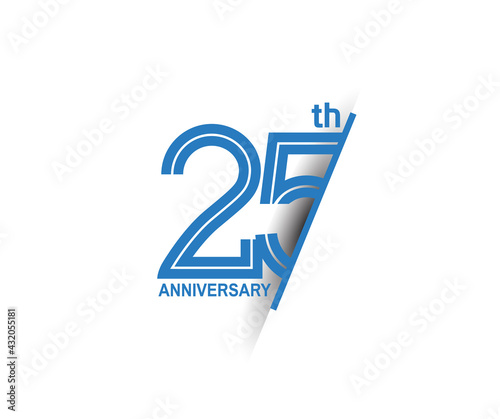 25 anniversary blue cut style isolated on white background can be use for company celebration moment