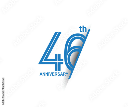 46 anniversary blue cut style isolated on white background can be use for company celebration moment