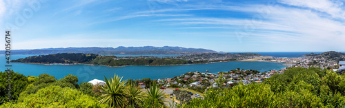 Fototapeta Naklejka Na Ścianę i Meble -  View of Shelly Bay Rd from Mount Victoria, Wellington, New Zealand