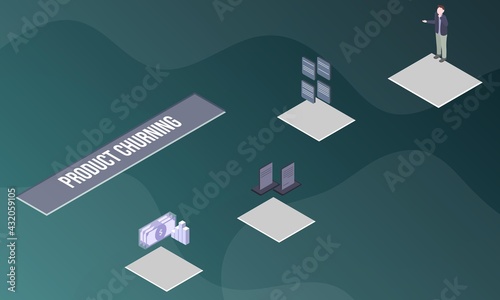 Εκτύπωση καμβά Product churning concept on abstract design