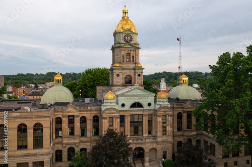 Aerial of Historic Cabell County Courthouse - Downtown Huntington, West Virginia