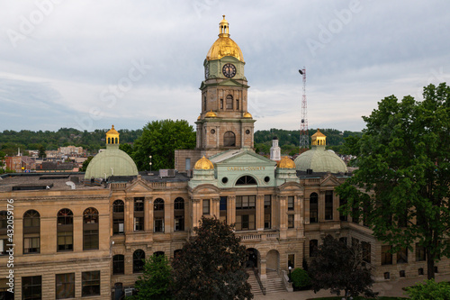 Aerial of Historic Cabell County Courthouse - Downtown Huntington, West Virginia photo