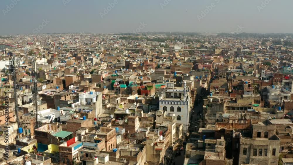 Panoramic View Of Rawalpindi (Pindi) Capital Of Rawalpindi Division In Punjab, Pakistan. - Aerial Orbiting Shot Panoramic View Of Rawalpindi (Pindi) Capital Of Rawalpindi Division In Punjab, Pakistan. - Aerial Orbiting Shot