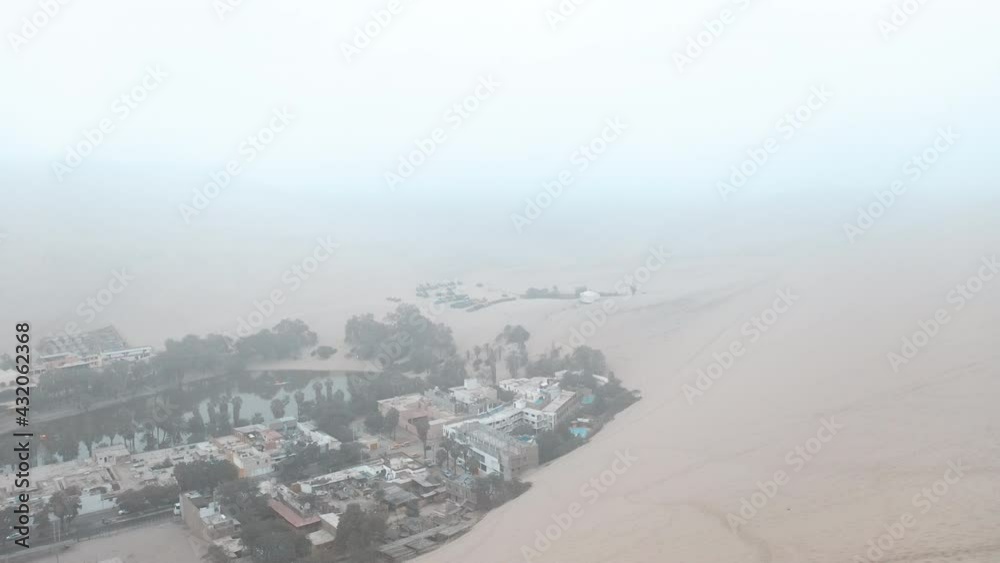 Huacachina, Peru, desert, drone aerial Huacachina, Peru, desert, drone aerial