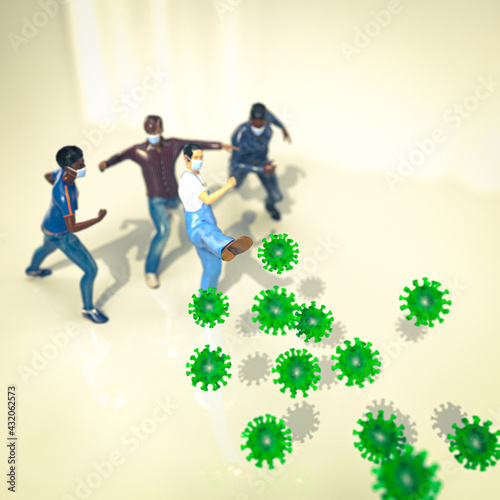 Coronavirus 2019 nCoV. 3d render Corona virus pandemic. fight covid19. war on coronavirus