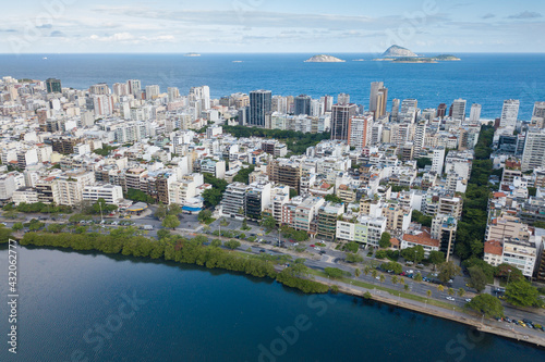 Aerial view of Ipanema District in Rio de Janeiro  Brazil