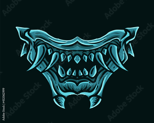 illustration vector scary demon mask