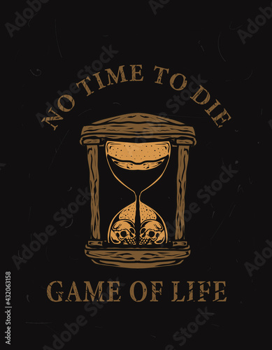 illustration vector vintage hourglass skull