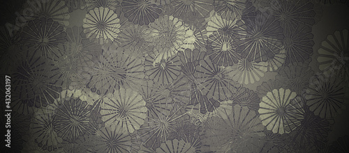 vintage gray abstract acrylic background with flower circles