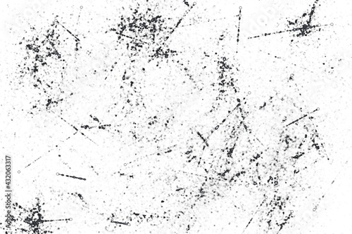 Grunge Black And White Urban. Dark Messy Dust Overlay Distress Background. Easy To Create Abstract Dotted, Scratched, Vintage Effect With Noise And Grain.