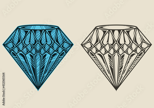 illustration vector set vintage diamond