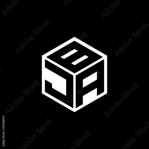 JAB letter logo design with black background in illustrator, vector logo modern alphabet font overlap style. calligraphy designs for logo, Poster, Invitation, etc.	
