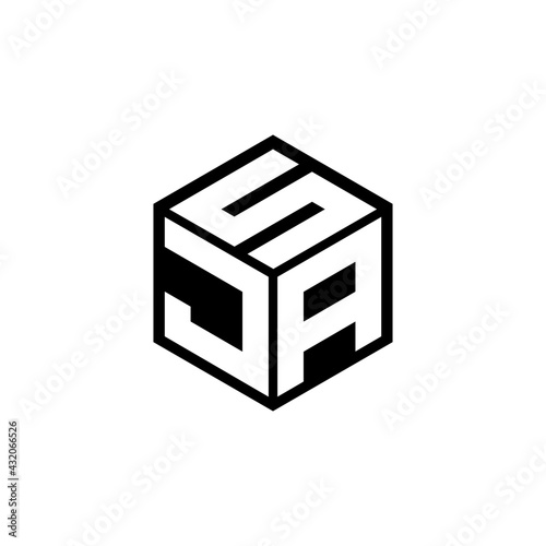 JAS letter logo design with white background in illustrator, vector logo modern alphabet font overlap style. calligraphy designs for logo, Poster, Invitation, etc.	

