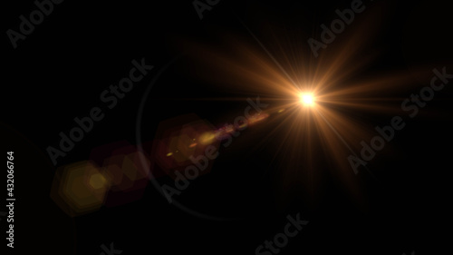Abstract sun burst with digital lens flare background