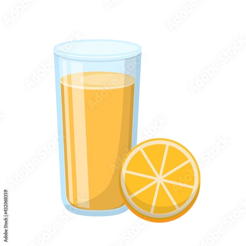 Cartoon comic vector with orange juice and glass cup